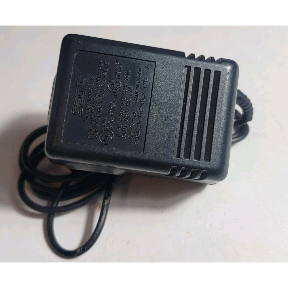 Sega Genesis Model 1 OEM Power Supply Cord MK-1602 AC Adapter Master System